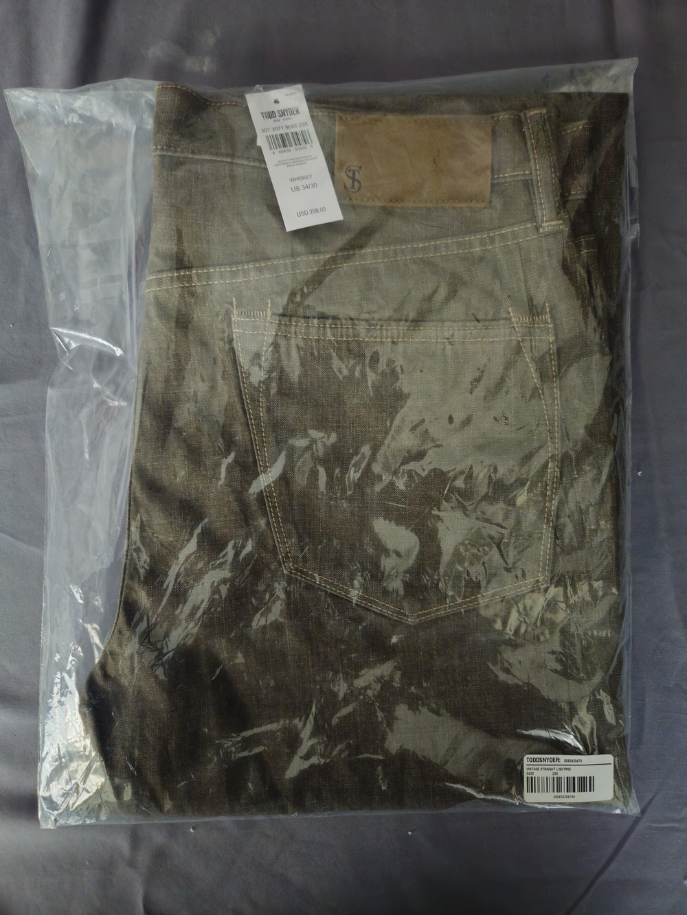 NWT Todd Snyder Straight Fit Lightweight Japanese Selvedge Jean in Whiskey